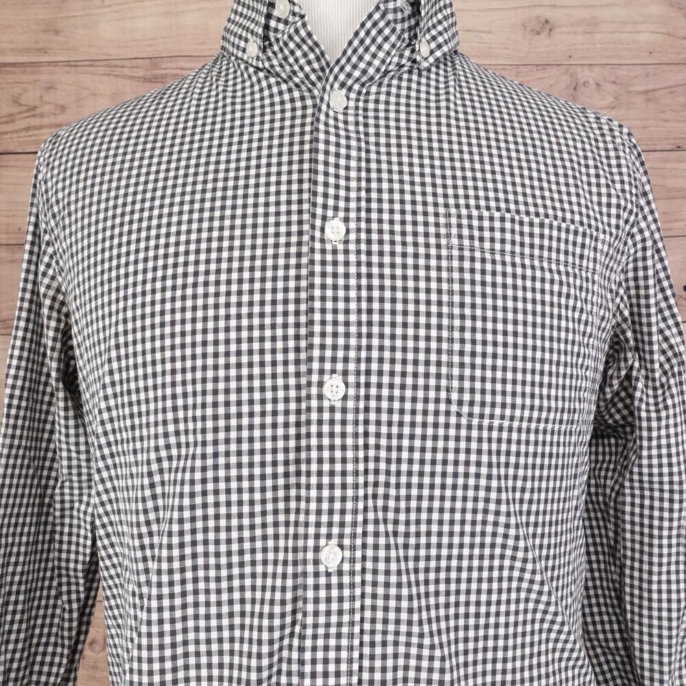 NAT NAST BLACK WHITE GINGHAM CHECK BUTTON DOWN SHIRT‎ MENS SIZE M MEDIUM